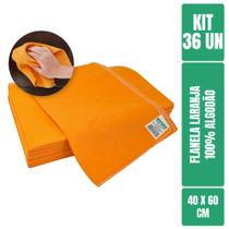 Flanela Laranja 40x60 Para Limpeza Geral - 36 Unidades Flanela Laranja 40x60 Para Limpeza Geral - 36 Unidades