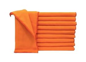 Flanela Laranja Para Limpeza Geral Atacado Kit c/ 20 Un