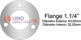 Flange 1. 1/4'' aço inox 304 fosco 3 furos para corrimão e tubos Flange 1. 1/4'' aço inox 304 fosco 3 furos para corrimão e tubos