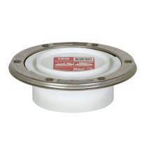 Flange de armário de PVC Sioux Chief, anel de aço inoxidável de 3x18x18 cm
