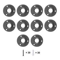 Flange de piso GeilSpace, acessórios para tubos de ferro maleável 3/4, cinza