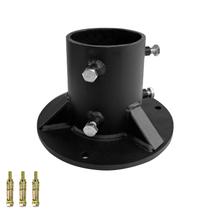 Flange de piso para poste de vedação de arame com suporte de montagem