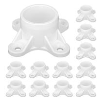 Flange de PVC, 2 conexões de tubo de PVC para suporte de haste DIY, 12 pacotes Flange de PVC, 2 conexões de tubo de PVC para suporte de haste DIY, 12 pacotes