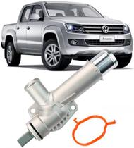 Flange Fluxo de Água com Sensor Temperatura em aluminio Amarok de 2010 à 2021 Flange Fluxo de Água com Sensor Temperatura em aluminio Amarok de 2010 à 2021