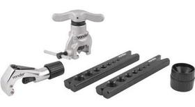 Flangeador e cortador de tubos jogo com 6 peças 1/8" à 1.1/8" VONDER Flangeador e cortador de tubos jogo com 6 peças 1/8" à 1.1/8" VONDER