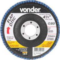 Flap disc 4.1/2" g80 costado fibra cônico inox Vonder Flap disc 4.1/2" g80 costado fibra cônico inox Vonder