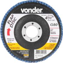 Flap disc 4.1/2" g80 costado fibra cônico para aço carbono e inox - Vonder