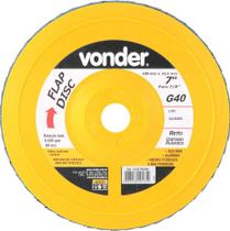 Flap disc 7" g40 costado pvc reto p/ aço carbono inox Vonder Flap disc 7" g40 costado pvc reto p/ aço carbono inox Vonder