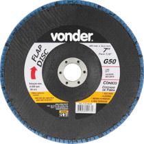 Flap disc 7" g50 costado fibra cônico inox Vonder