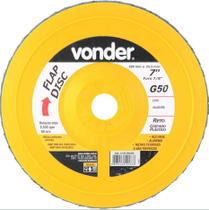 Flap disc 7" g50 costado pvc reto para aço carbono e inox - Vonder