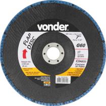 Flap disc 7" g60 costado fibra cônico inox Vonder