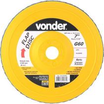 Flap disc 7" g60 costado pvc reto para aço carbono e inox - Vonder Flap disc 7" g60 costado pvc reto para aço carbono e inox - Vonder