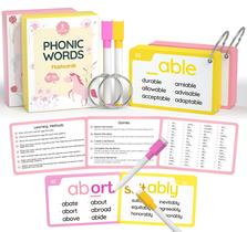 Flash Cards WJPC 232 definem palavras de prefixo de sufixo fonético de 7 a 12 anos