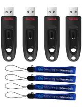 Flash Drives SanDisk Ultra 3.0, pacote com 4 GB e cordões