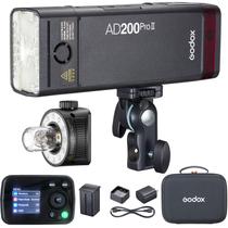Flash Estroboscópico Godox AD200Pro II 200Ws TTL HSS Sem Fio Flash Estroboscópico Godox AD200Pro II 200Ws TTL HSS Sem Fio