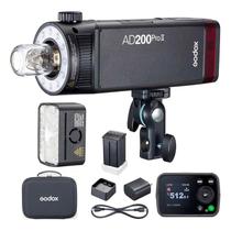 Flash Godox AD200PRO II TTL HSS Cabeça Com Luz de Modelagem LED Bicolor