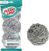 Flash Limp - Kit com 2 Pack com 3 Esponjas Aço inox para Limpeza Pesada Ferro e Grelha - E3A4821 Flash Limp - Kit com 2 Pack com 3 Esponjas Aço inox para Limpeza Pesada Ferro e Grelha - E3A4821