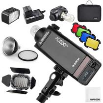 Flash Strobe GODOX AD200 Pro 200W 2.4G com acessórios