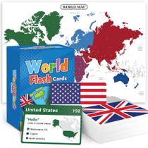 Flashcards de Bandeiras do Mundo BrightenKidz com 245 Cartas e Jogo de Mapa Flashcards de Bandeiras do Mundo BrightenKidz com 245 Cartas e Jogo de Mapa