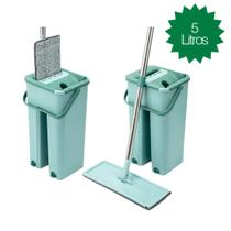 Flat Mop 2 Refis 5 Litros Esfregão Com Balde Rodo Mágico Lava Seca Tira Pó Flat Mop 2 Refis 5 Litros Esfregão Com Balde Rodo Mágico Lava Seca Tira Pó