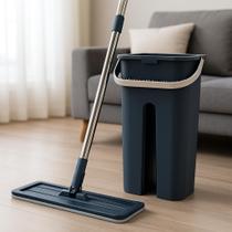 Flat Mop 2 Refis Esfregão Com Balde Rodo Mágico Lava Seca Tira Pó Envio Imediato Limpa Facíl
