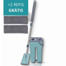 Flat Mop 4L Rodo Esfregão Lava e Seca + 2 Refis Multiuso Limpeza Flat Mop 4L Rodo Esfregão Lava e Seca + 2 Refis Multiuso Limpeza