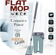 Flat Mop Esfregão Vertical com Balde 2 Litros Limpador Multiuso + Esfregão Extra