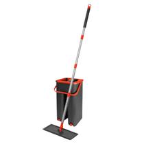 Flat Mop Rodo Lava e Seca com Balde e Cabo Inox Ajustável Refil de Microfibra Lavável e Base Flexível Flat Mop Rodo Lava e Seca com Balde e Cabo Inox Ajustável Refil de Microfibra Lavável e Base Flexível
