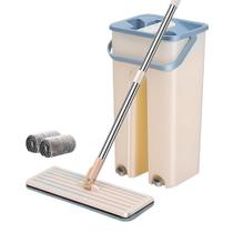 Flat Mop Rodo Mágico Lava Seca Esfregão Balde Tira Pó Refil Microfibra Limpa Fácil