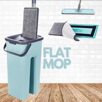 Flat Mop Tira Sujeira Esfregão Vassoura Com Balde Lava Seca + 1 Refil