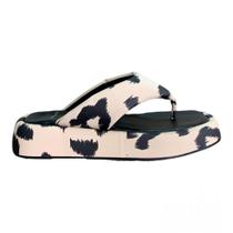 Flat papete thong couro animal print onça carrano 470018c Flat papete thong couro animal print onça carrano 470018c