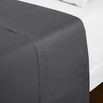 Flat Sheet Mellanni Iconic Collection King Size Grey