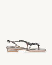 Flat Uza Salto Baixo Couro Shine Old Silver - M26L807A0179 Flat Uza Salto Baixo Couro Shine Old Silver - M26L807A0179