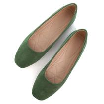 Flats SAILING LU Army Green para mulheres, tamanho 8, material vegano