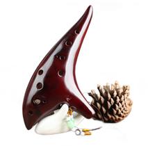 Flauta de cerâmica Ocarina Wokex de 12 furos Alto Smoked Red