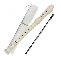 Flauta Doce Barroca Soprano Dolphin Dp124 - Cor Creme Única Flauta Doce Barroca Soprano Dolphin Dp124 - Cor Creme Única