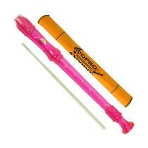 Flauta Doce Soprano Germânica Rosa Transparente Dolphin Cod. 7651