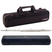 Flauta Transversal Yamaha YFL-222 em Dó Prata com Case
