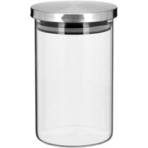 FLAVOR POTE 16x10x10cm 850ml BOROSILICATO TRANSP COM ANEL SILICONE