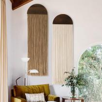 Flber Boho para pendurar na parede em macramê, feito à mão, 35x130cm, 2 peças Flber Boho para pendurar na parede em macramê, feito à mão, 35x130cm, 2 peças