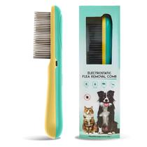 Flea Comb Smoothway Electric Negative Ion, aço inoxidável de 3 fileiras