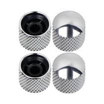 Fleor 4 peças cúpula superior guitarra baixo botões de controle de metal cromado/preto escolher