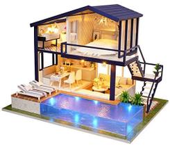 Flever Dollhouse Miniature DIY House Kit Manual Criativo com Móveis para Obras de Arte Românticas Presente (Perfect Time Apartment)