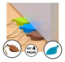 Flex Kit 4 Aparador De Porta Silicone Formato Folha Peso Div