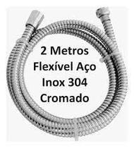 Flexível Aço Inox Ducha Higiênica 2mts Cromado Cor Prateado Flexível Aço Inox Ducha Higiênica 2mts Cromado Cor Prateado