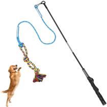 Flirt Pole DIBBATU Interativo para Cães - Com Brinquedo para Mastigar