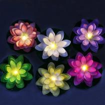 Floating Lotus Light LACGO Waterproof 12 peças, 13 cm, Diwali Floating Lotus Light LACGO Waterproof 12 peças, 13 cm, Diwali