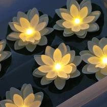 Floating Lotus Light LACGO Waterproof 12 unidades de branco quente Floating Lotus Light LACGO Waterproof 12 unidades de branco quente