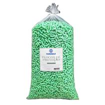 Flocos BioPack Extrusado Milho 83L Verde Biodegradável Antiestático para Proteção e Preenchimento Flocos BioPack Extrusado Milho 83L Verde Biodegradável Antiestático para Proteção e Preenchimento