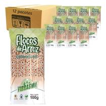 Flocos de Arroz Caramelizado FIBRASMIL 100g (12 pacotes)